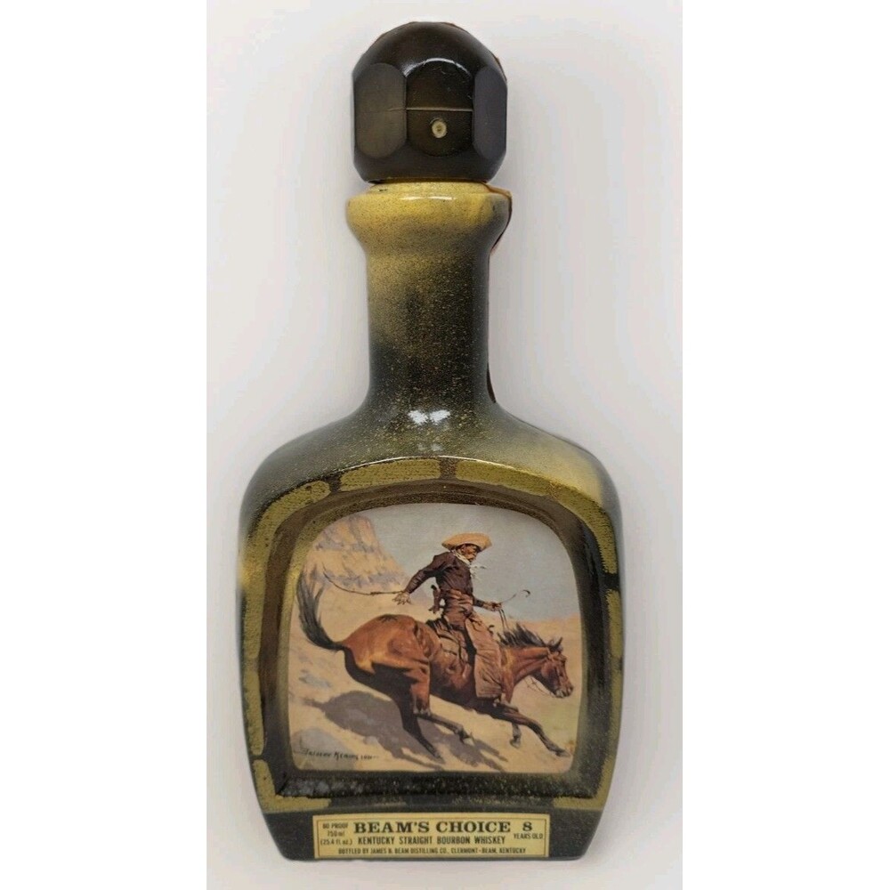 Vintage Jim Beam Decanter The Cowboy Frederic Remington Empty MCM Western